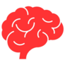 Red Brain Icon Sticker