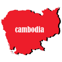 Red Cambodia Sticker