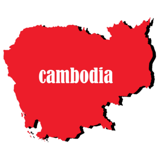 Red Cambodia Sticker