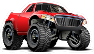 Red Cartoon Buggy Sticker