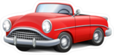 Red Cartoon Convertible Car Sticker