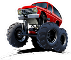 Red Cartoon Monster Truck Sticker