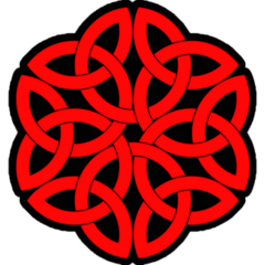 Red Celtic Shamrock Knot In Circle Sticker