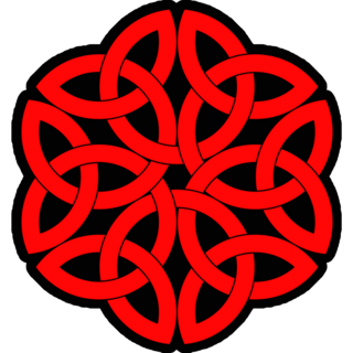 Red Celtic Shamrock Knot In Circle Sticker