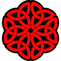 Red Celtic Shamrock Knot In Circle Sticker
