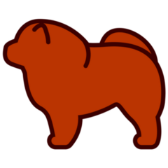 Red Chow Chow Icon Sticker