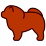 Red Chow Chow Icon Sticker