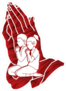 Red Christian Boy And Girl In Prayer Sticker