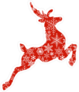 Red Christmas Reindeer And Snowflakes Sticker