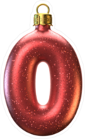 Red Christmas Tree Decoration Font Letter O Sticker
