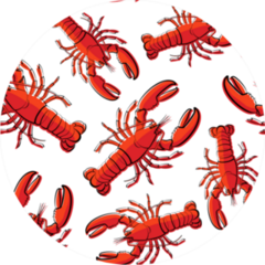 Red Crayfish Lobster Realistic Pattern Sticker