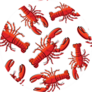 Red Crayfish Lobster Realistic Pattern Sticker