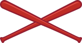Red Crossed Baseball or Softball Bats Sticker