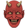 Red Devil Head Scary Sticker