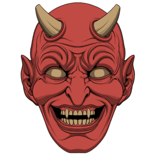 Red Devil Head Scary Sticker