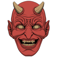 Red Devil Head Scary Sticker