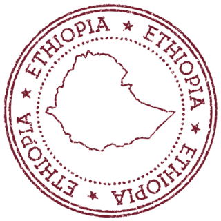 Red Ethiopia Round Sticker