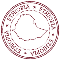 Red Ethiopia Round Sticker