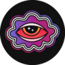 Red Eye Cartoon Cloud Sticker