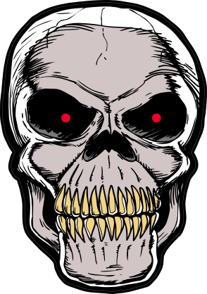 Red Eyed Skull Head Sticker