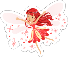 Red Fairy with Pixie Dust Sticker