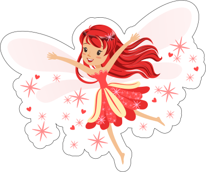 Red Fairy with Pixie Dust Sticker