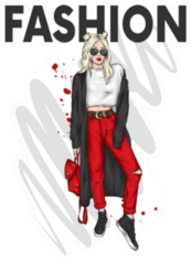 Red Fashion And Style Sticker
