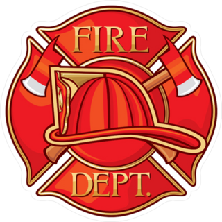 Red Fire Department Maltese Cross Sticker