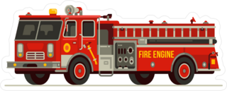 Red Fire Truck Emergency Vehicle Sticker