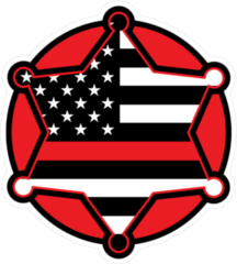 Red Firefighter Fireman Badge Emblem Sticker