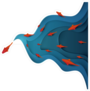 Red Fish On Water Cartoon Paper Cut Sticker