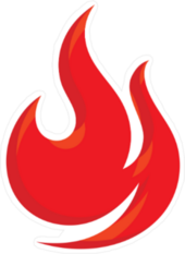 Red Flame Logo Sticker