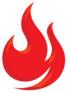 Red Flame Logo Sticker