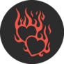 Red Flaming Love Hearts Symbol Sticker