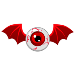 Red Flying Eyeball Sticker