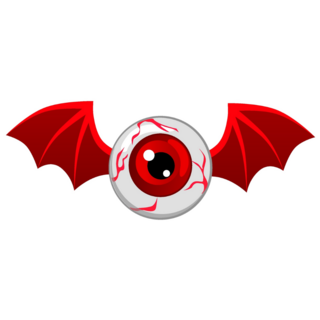 Red Flying Eyeball Sticker