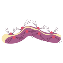 Red Funky Caterpillar Sticker