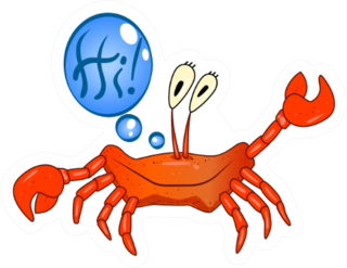 Red Funny Crab Salutes And Says hi! Sticker