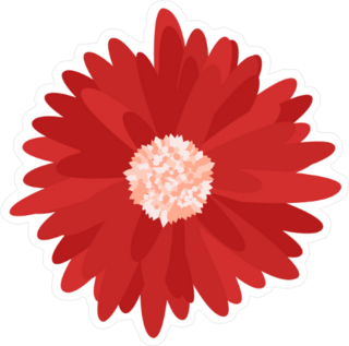 Red Gerbera Daisy Sticker