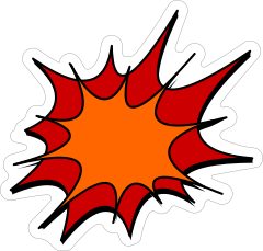 Red Graphic Comic Sticker