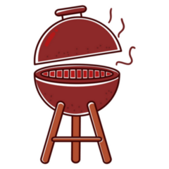 Red Grill Illustration Sticker
