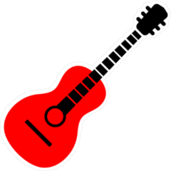 Red Guitar Sticker