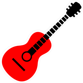 Red Guitar Sticker
