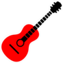 Red Guitar Sticker