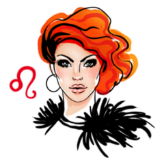 Red Haired Leo Zodiac Ink And Watercolor Fashion Sticker