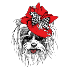 Red Hat Yorkie Sticker