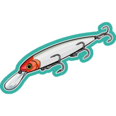 Red Head Fishing Lure Sticker