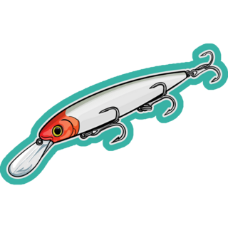 Red Head Fishing Lure Sticker