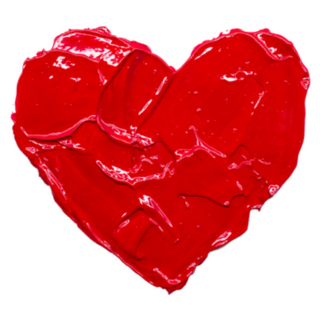 Red Heart Love Art Oil Acrylic Paints Sticker