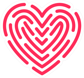Red Heart Love Fingerprint Sticker